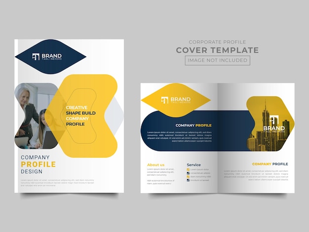 Corporate company profile cover page brochure template design