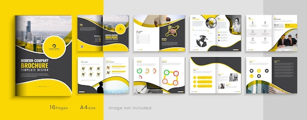 Corporate company profile multipage business bifold brochure template layout design