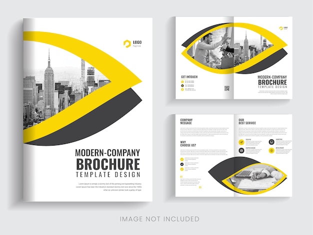 Corporate company profile multipage business bifold brochure template layout design