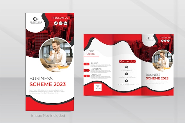 Corporate company profile  trifold brochure template design