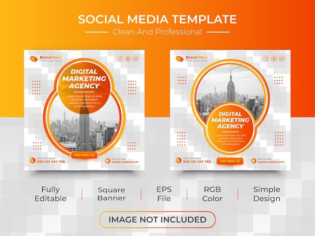 Corporate company promotion social media template and web banner