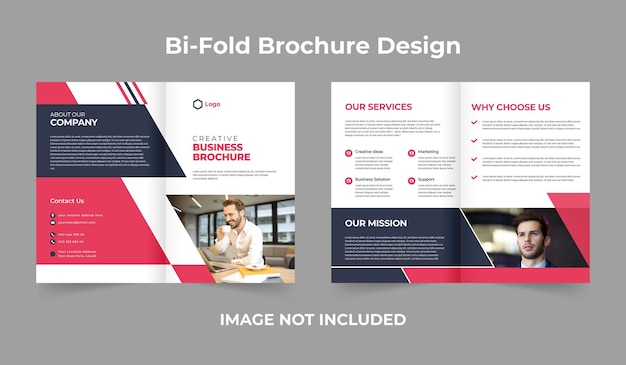 Vector corporate and creative business bifold brochure template design