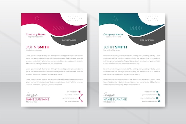 Corporate Creative and Clean business style letterhead Template