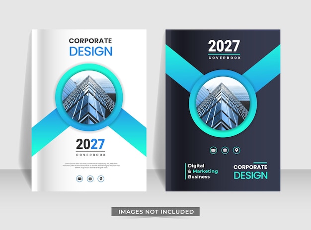 Corporate creative simple annual report book cover layout design A4 size with circle shape