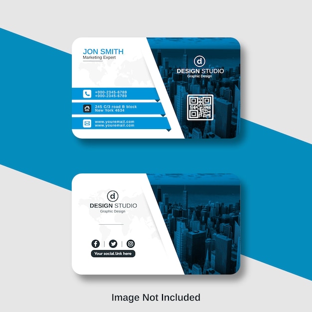 Corporate Cyan And Black Editable Digital Business Card Template