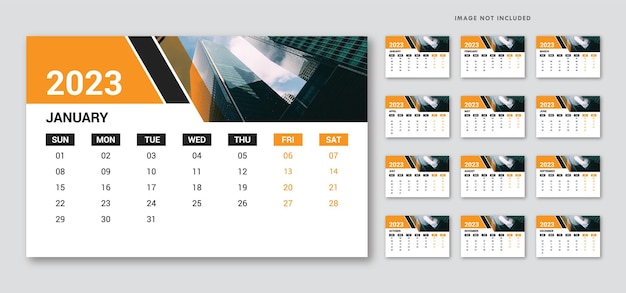 corporate desk calendar template 2023