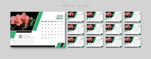 corporate desk calendar template design 2023