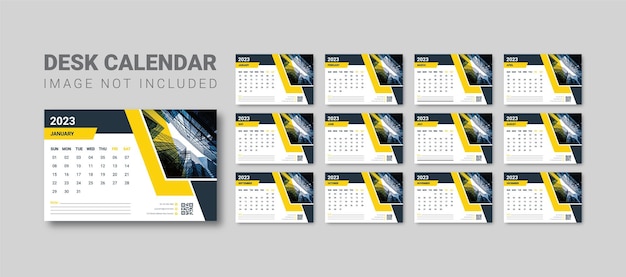 corporate desk calendar template design 2023