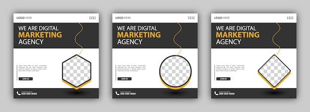 Corporate and digital business marketing promotion post design or social media banner minimal