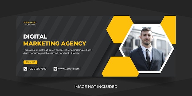 Corporate And Digital Business Marketing Social media  Facebook Cover premium vector design template