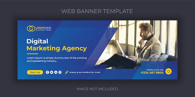 Corporate digital business marketing social media post or web banner template