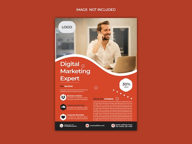 Vector corporate digital marketing agency flyer templates and event party flyer