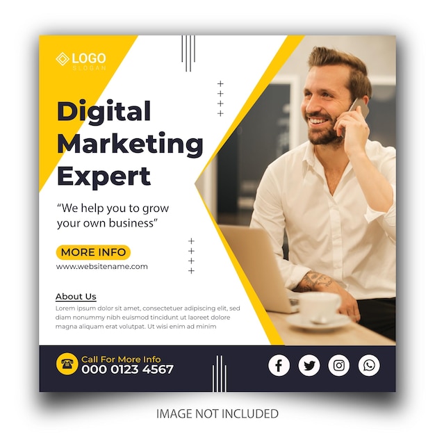 Corporate and digital marketing agency social media post template