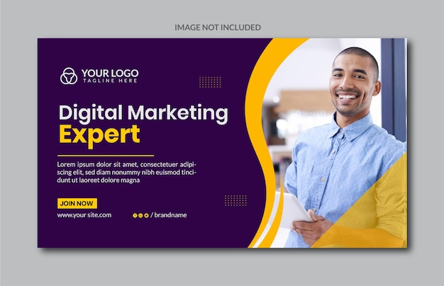 Corporate digital marketing agency web template design in Vector format