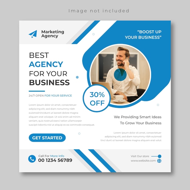 Corporate and Digital marketing agency webinar and social media post template