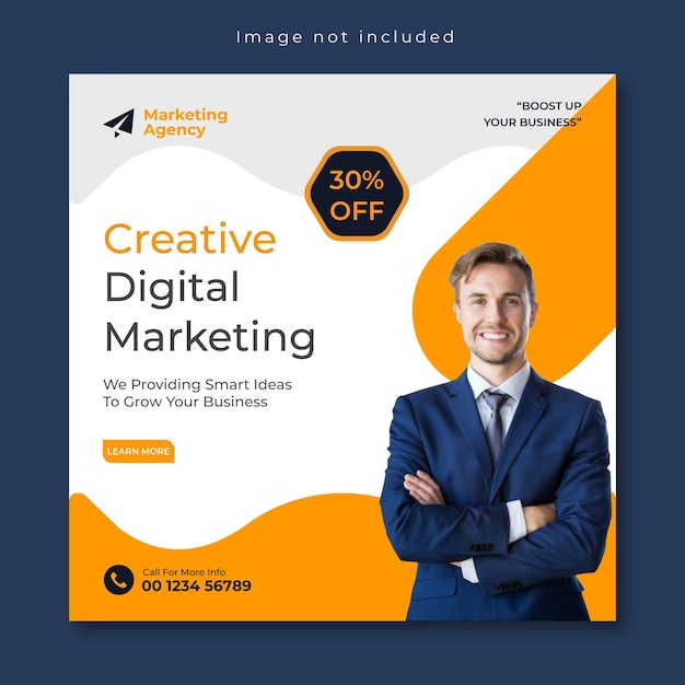 Corporate and Digital marketing agency webinar and social media post template