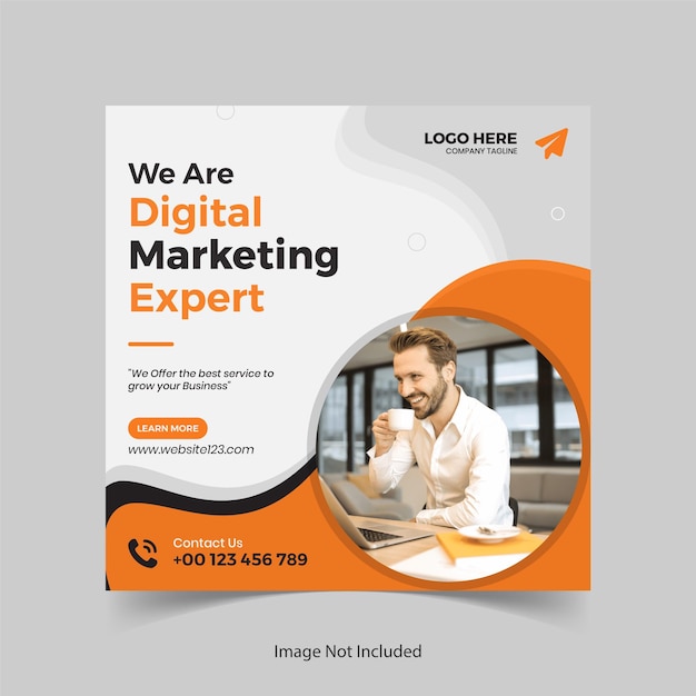 Corporate digital marketing expert social media post design template