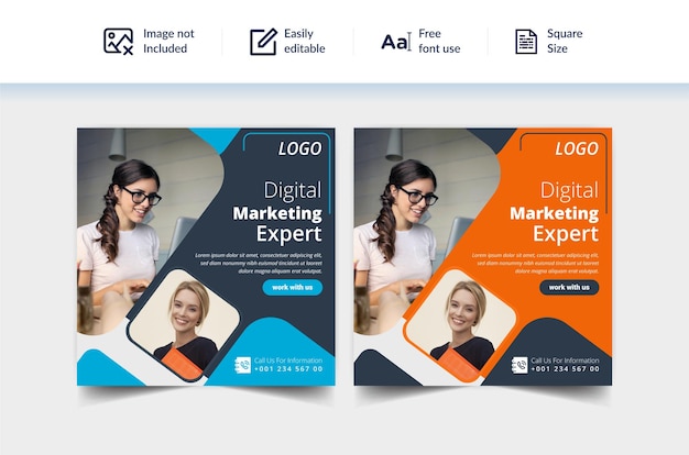 Corporate Digital marketing promotion social banner template design