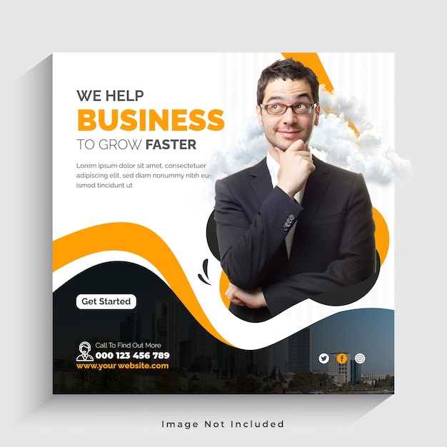 Corporate digital marketing social media banner post template