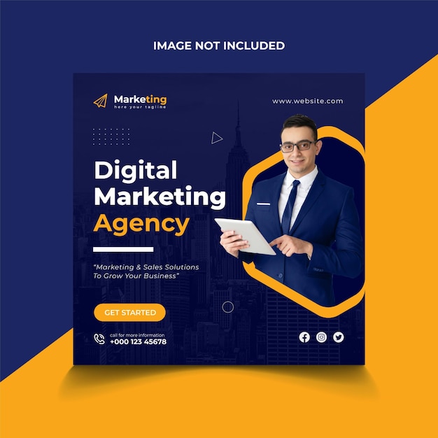 Corporate Digital Marketing Social Media Post Template Banner