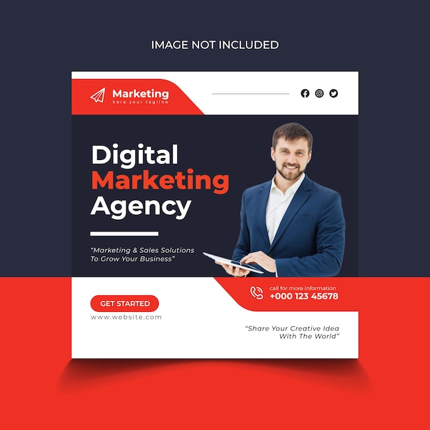 Corporate Digital Marketing Social Media Post Template Banner