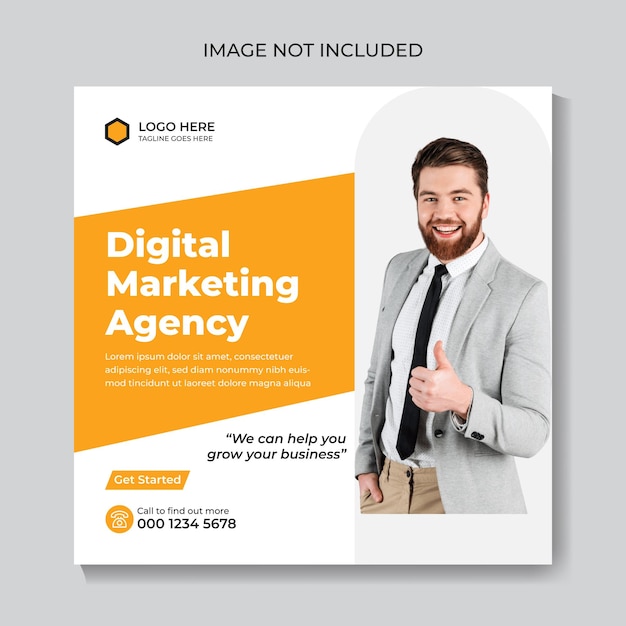 Corporate digital marketing social media post template