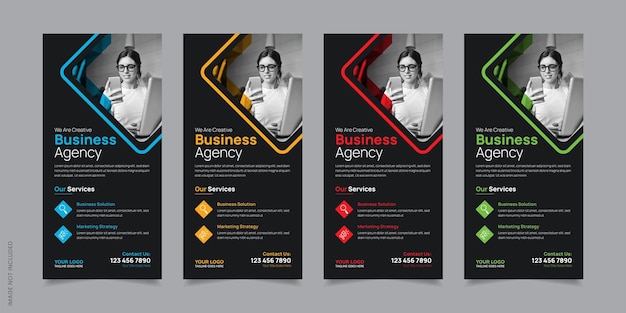 Corporate DL Flyer Template Design Design, Abstract Vector Layout with Modern Elements