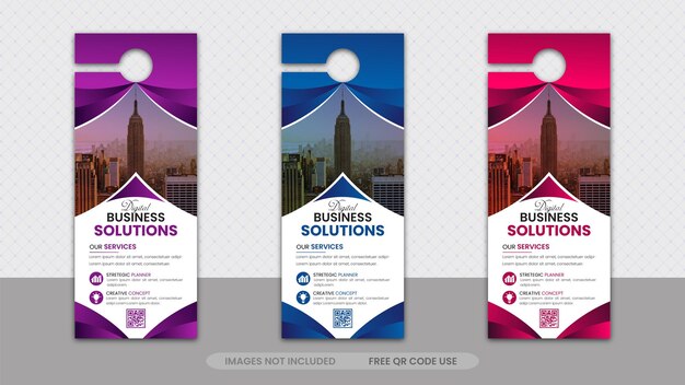 Vector corporate door hanger design