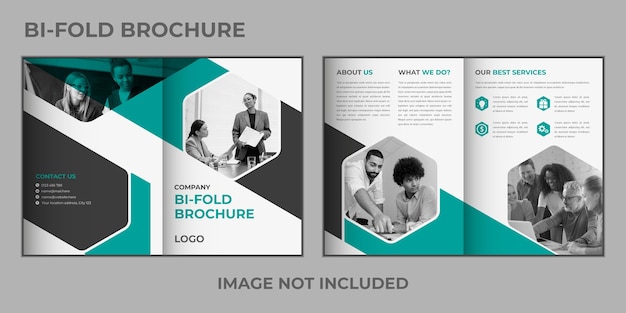 Corporate editable bifold brochure template design for business