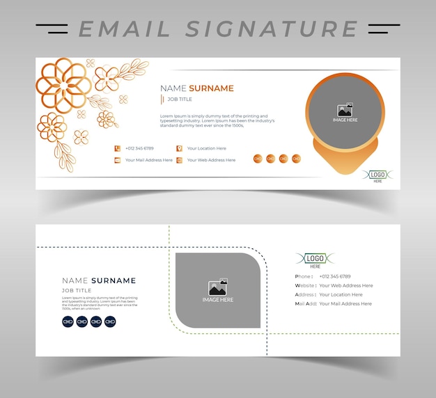 Corporate email signature banner template design for business or personal use