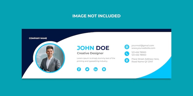 Corporate email signature design or personal email footer