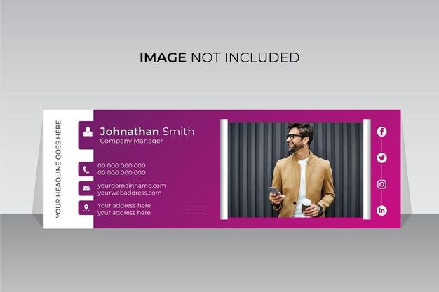 Corporate email signature template design or personal facebook cover