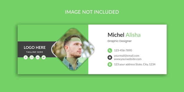 Corporate Email signature template or email footer and personal social media cover design