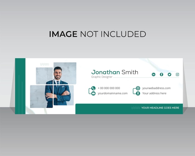 Corporate Email signature template or email footer and personal social media cover