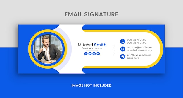 Corporate email signature template or email footer template