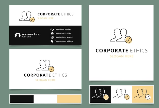 Corporate ethics logo design with editable slogan branding