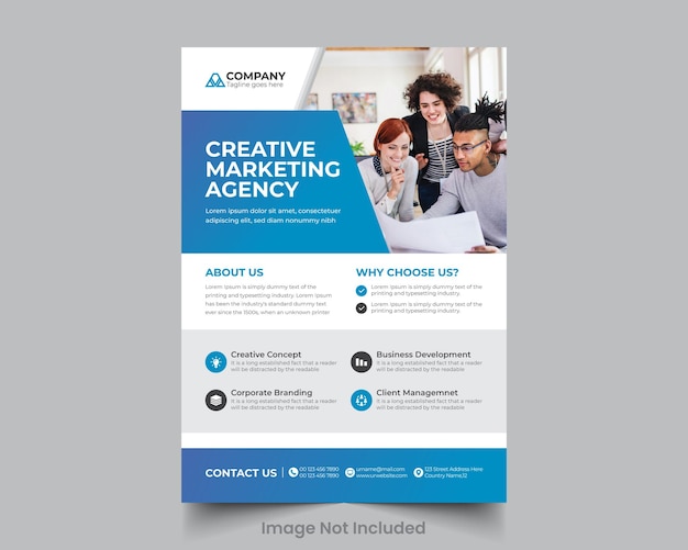 Corporate flyer design template for agency