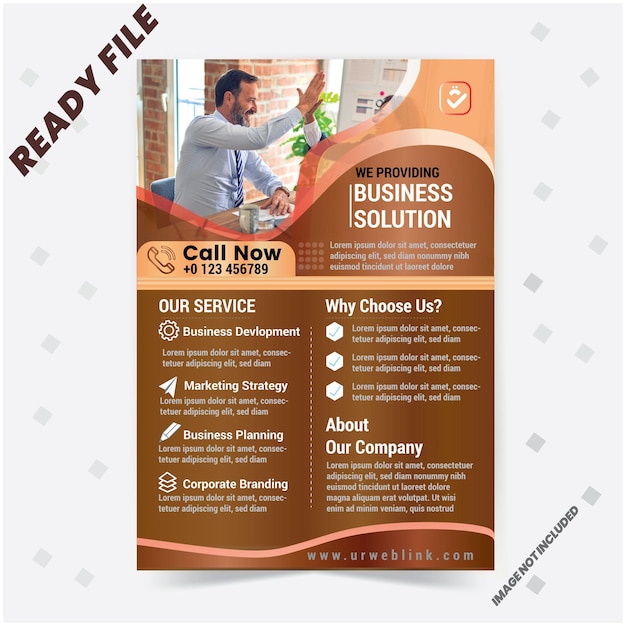 Corporate Flyer Design Template. Professional Flyer Design Template stock illustration.