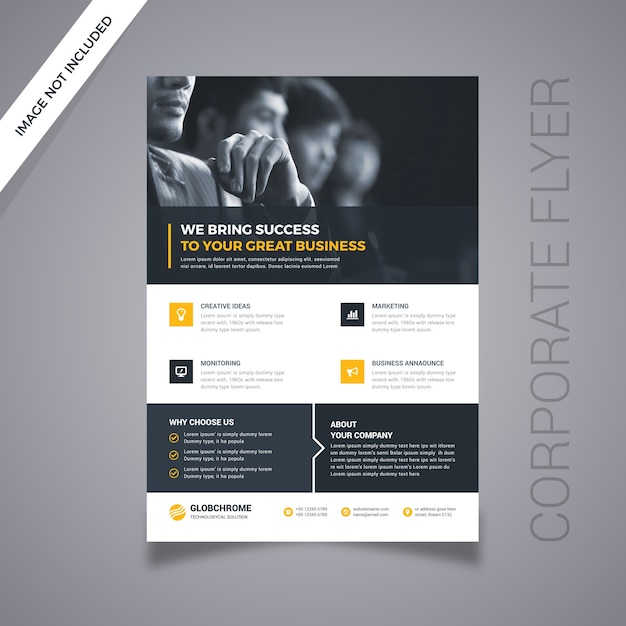 Corporate flyer isolated on gray