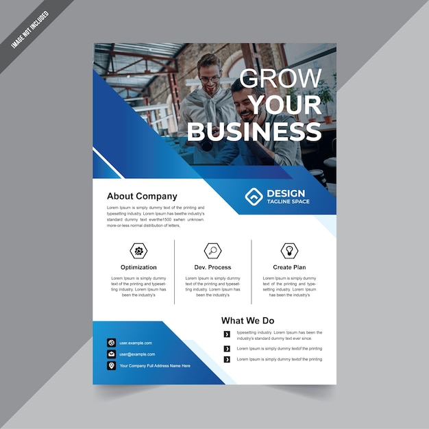 Vector corporate flyer layout with graphic elements