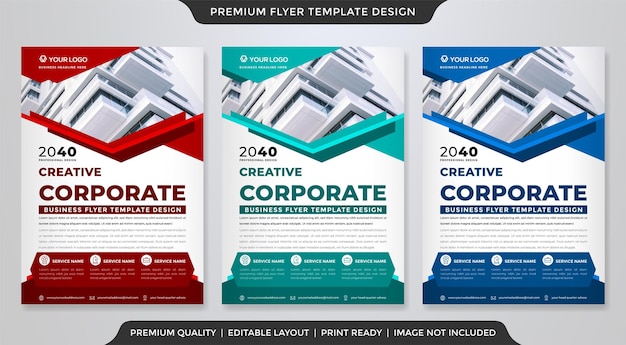 corporate flyer template design with abstract and modern style