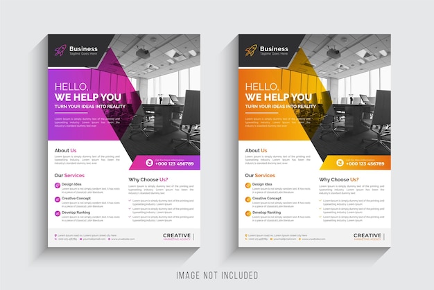 Corporate flyer template Premium Vector