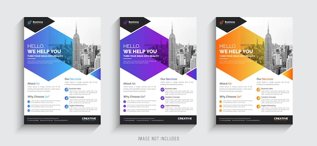 Corporate flyer template Premium Vector