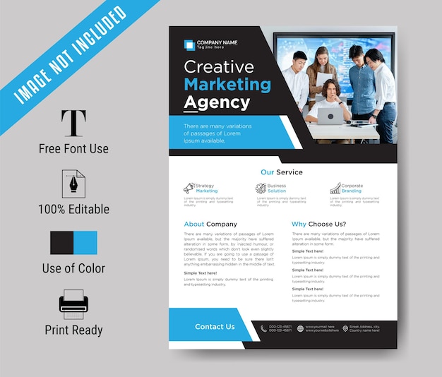 Corporate flyer template Premium Vector