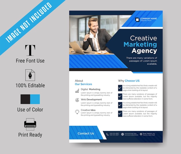 Corporate flyer template Premium Vector