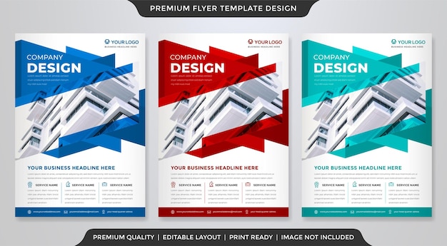 corporate flyer template with abstract and premium style