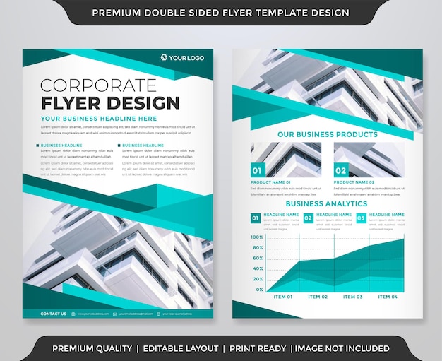 corporate flyer template with abstract style