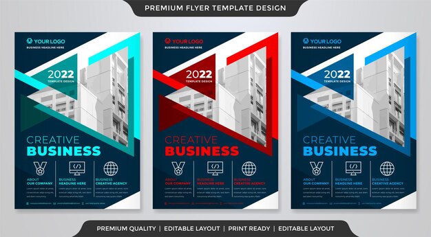 corporate flyer template with minimalist and modern layout use for company profile