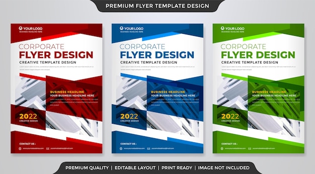 corporate flyer template with modern and abstract style