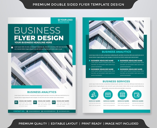 corporate flyer template with modern and abstract style